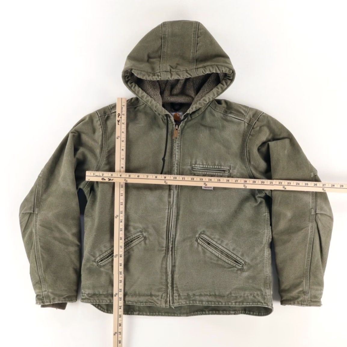 Carhartt Carhartt Hooded Sherpa Lined Canvas Solid Long Sleeve Jacket Green Women's L Shirt Size L / US 10 / IT 46 - 3 Thumbnail