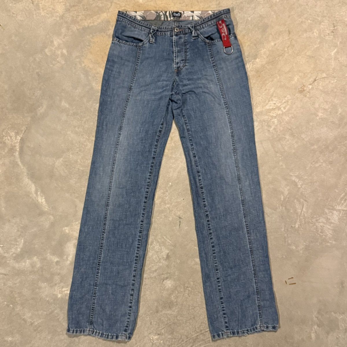 Vtg 2000s Dolce & Gabbana Double Seam Faded Distressed Jeans