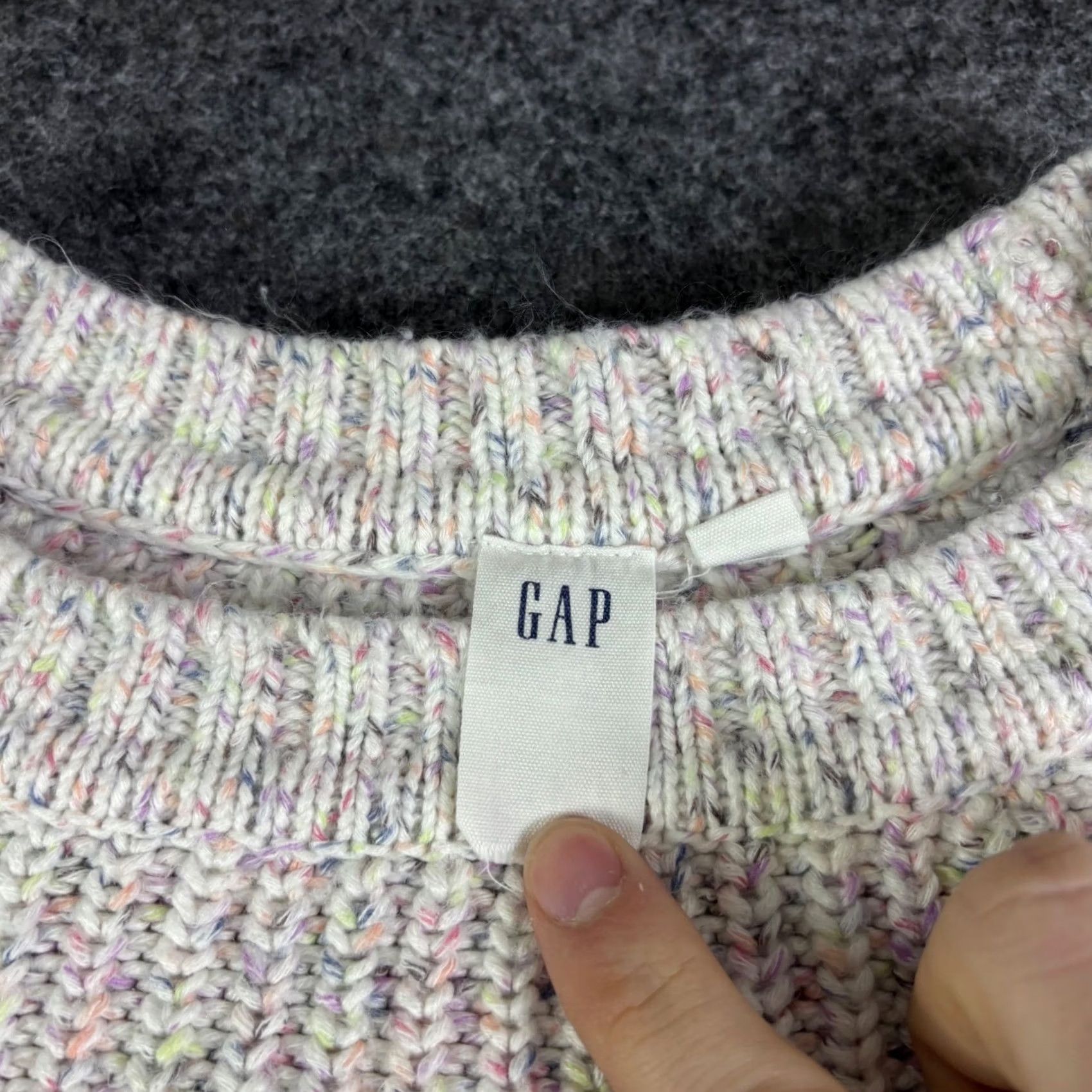 Gap Gap Womens Confetti Multicolor Chunky-Knit Raglan Pullover Sweater Large Size L / US 10 / IT 46 - 8 Thumbnail