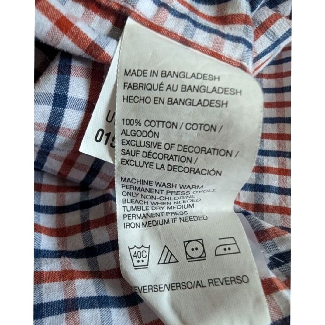 Izod IZOD Blue Orange Tattersall Check Cotton Long Sleeve Button Down Shirt Mens L Size US L / EU 52-54 / 3 - 5 Thumbnail
