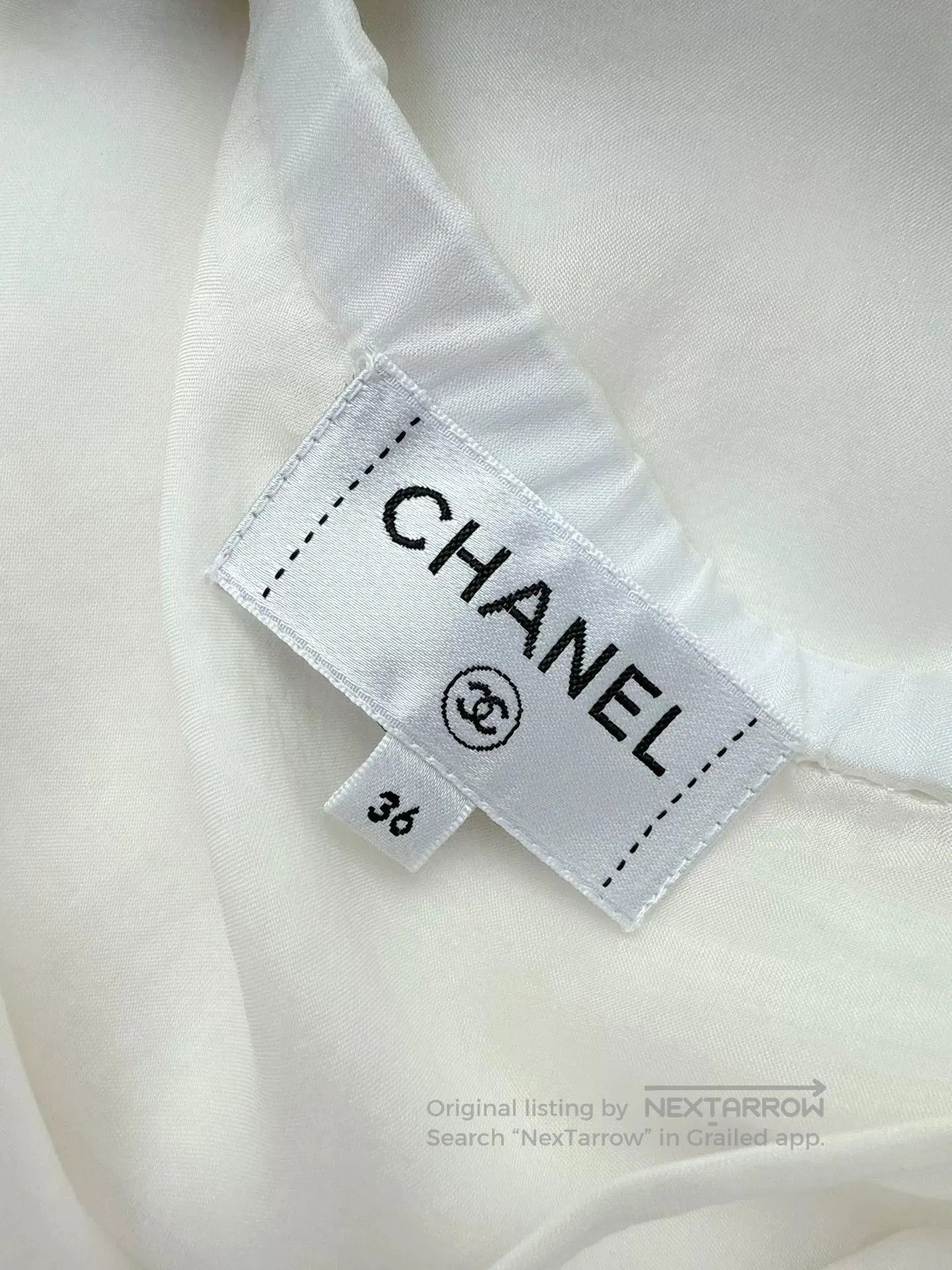 Chanel chanel white silk dress spring summer collection. Size US 36 / EU 52 - 4 Thumbnail