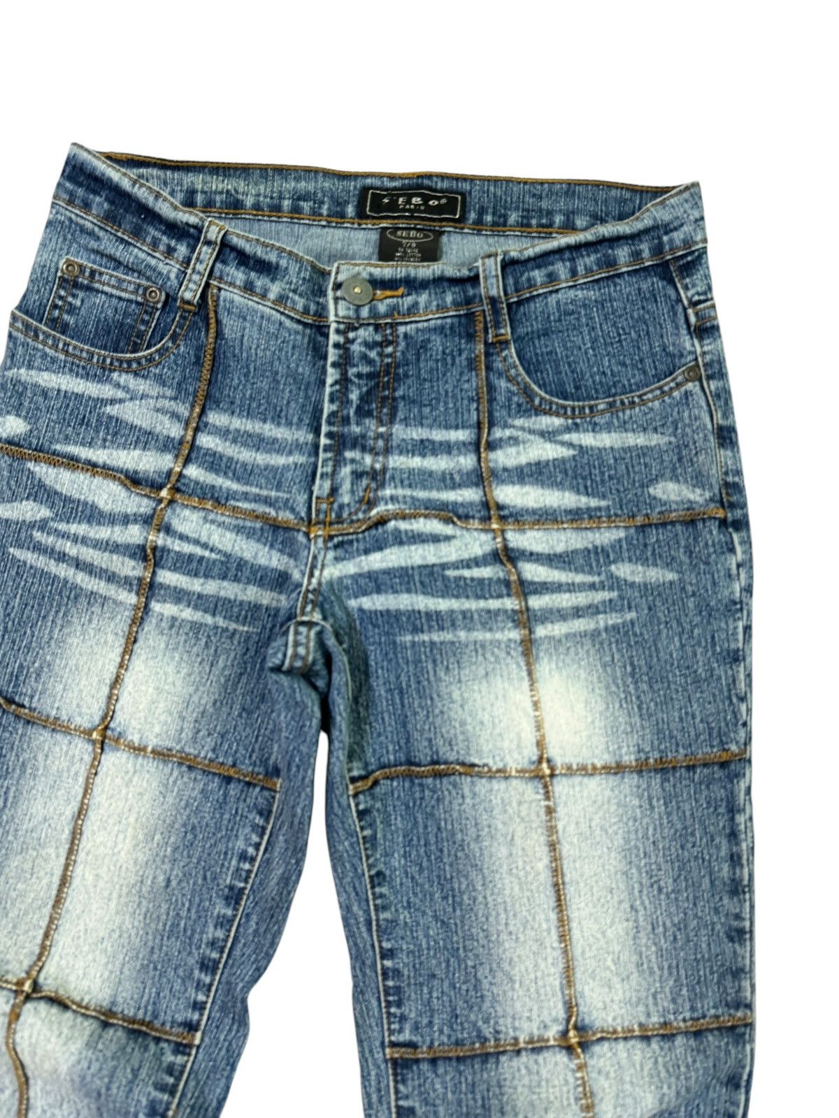 Hysteric Glamour FLARED SEBO RECONSTRUCTED DESIGN ELASTIC DENIM JEANS Size 28" / US 6 / IT 42 - 5 Thumbnail