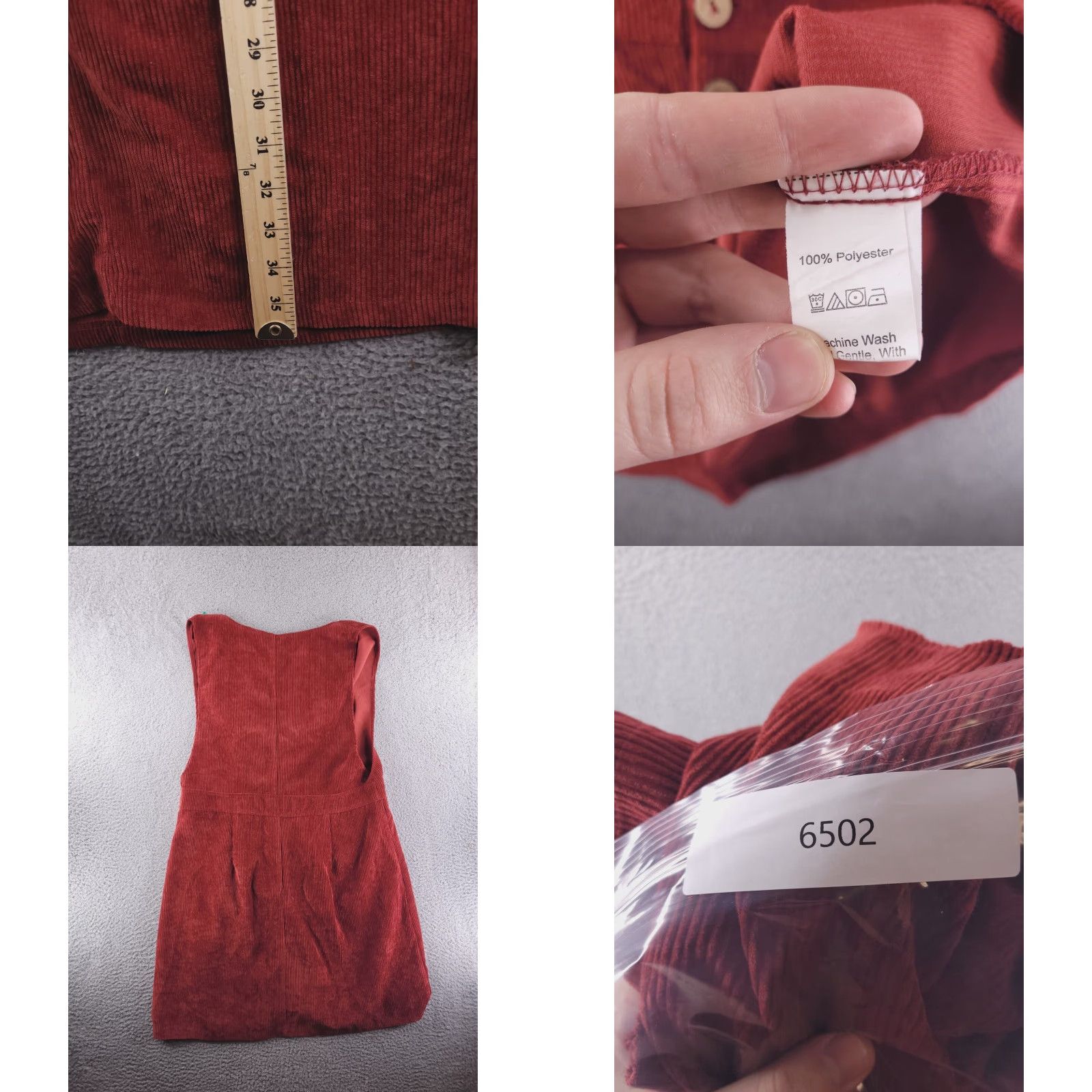 Shein Shein Curve Dress Womens 1X Red Corduroy Knee Length A-Line Dress - Knee Length - Red - 1X - Women Size XL / US 12-14 / IT 48-50 - 8 Thumbnail