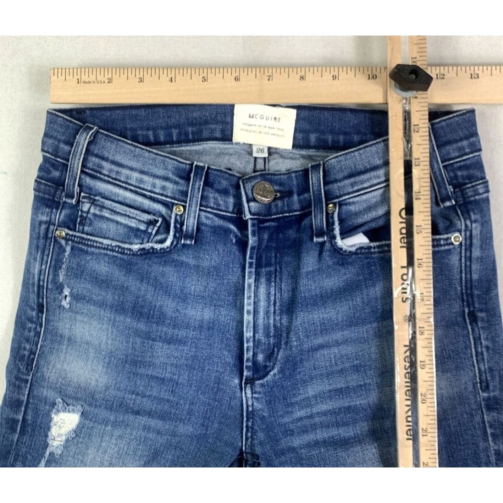 Denime McGuire Distressed Denim Blue Jeans Women's Size 26 Style 38B Size 26" / US 2 / IT 38 - 7 Thumbnail