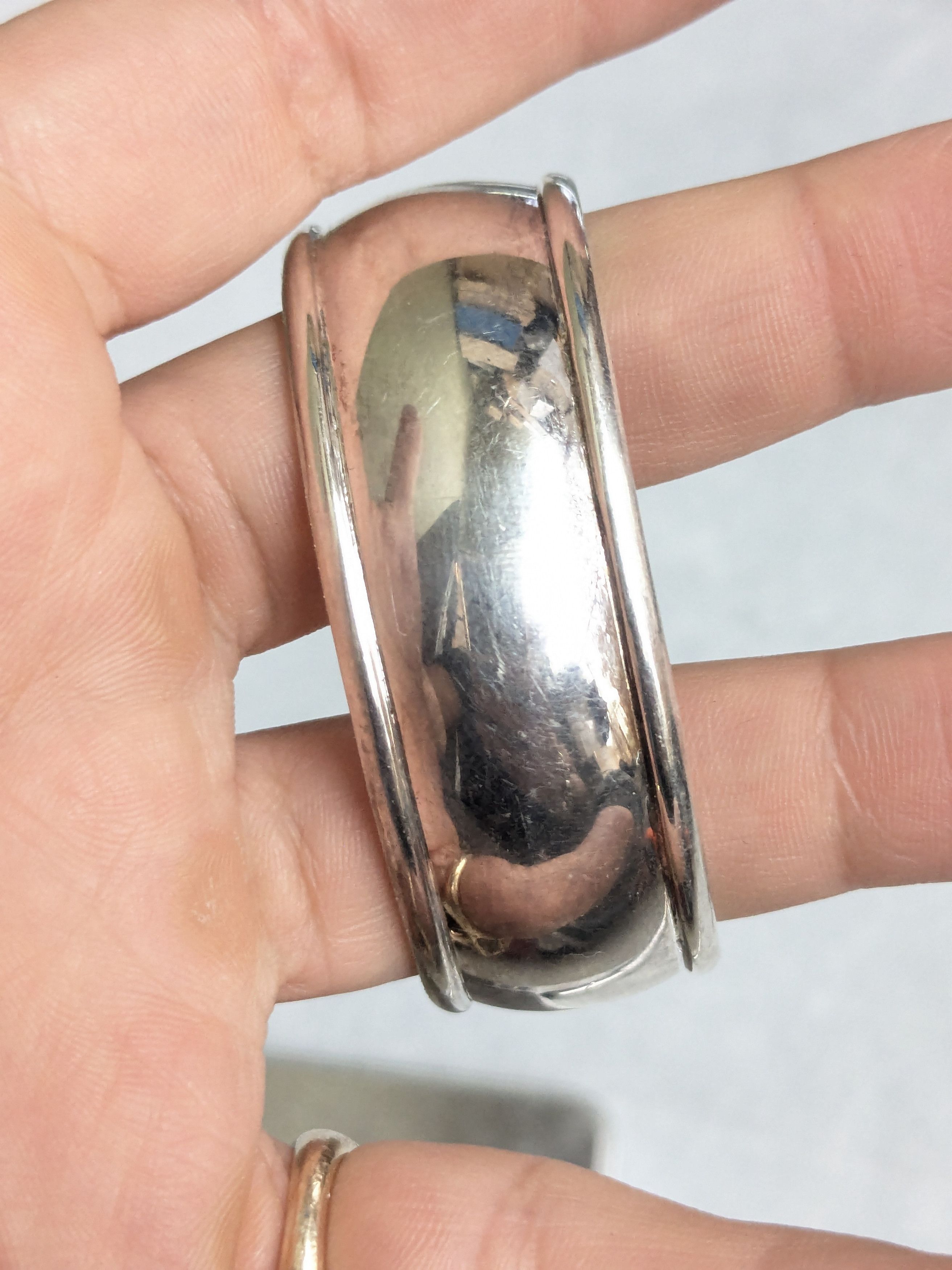 Jewelry Vintage Sterling Silver Cuff Bracelet 6" Mexico Size ONE SIZE - 9 Thumbnail