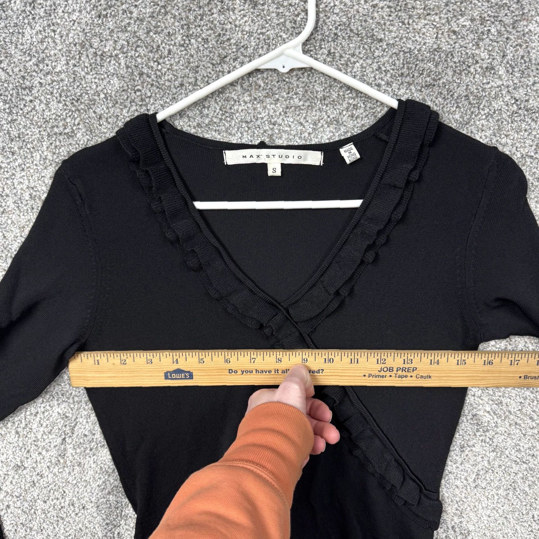 Vintage VINTAGE Max Studio Sweater S Wrap Dark Black V-Neck Ruffle Long Sleeve Women Size S / US 4 / IT 40 - 6 Thumbnail