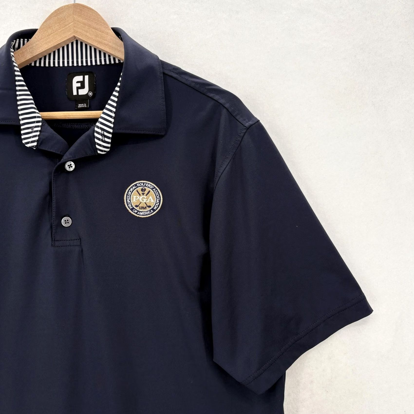 Footjoy FootJoy Polo Shirt Mens M Blue Solid Logo PGA Of America Golf Performance Short Sleeve Jersey Polyester Spandex Size US M / EU 48-50 / 2 - 2 Thumbnail