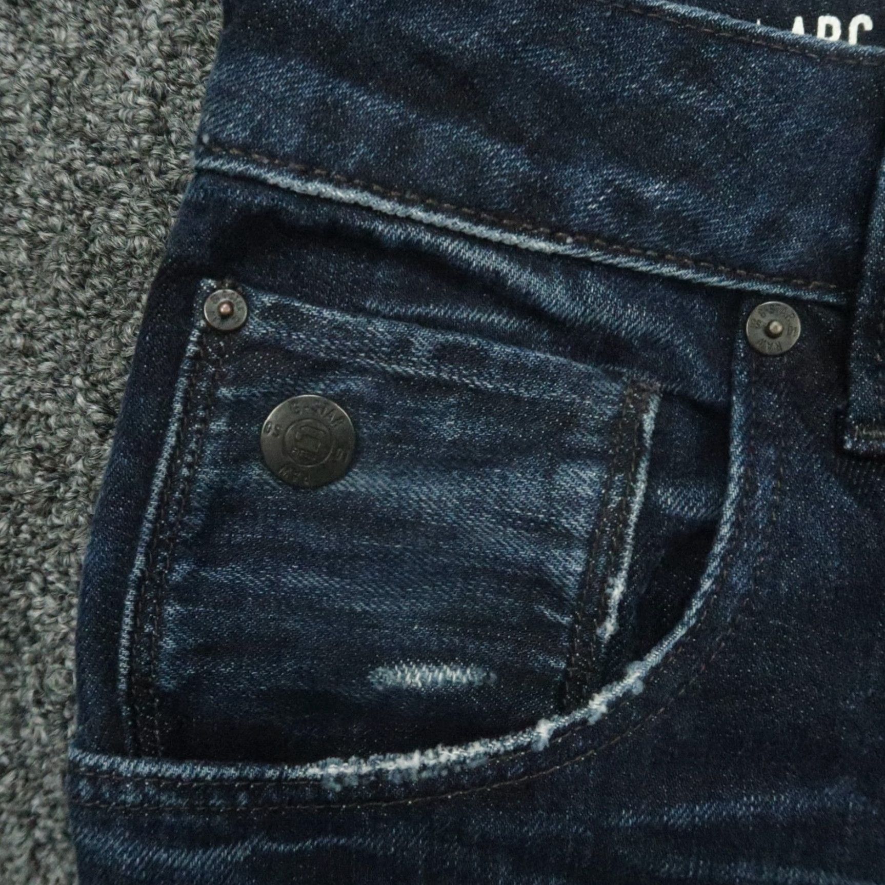 G-Star G Star Jeans Mens 36x32 Arc Slim 5-Pocket Denim Button Fly Blue - 3D Straight Fit, Regular, 36 Waist, 32 Inseam, Cotton, Vintage No, G-Star Arc Size US 36 / EU 52 - 3 Thumbnail