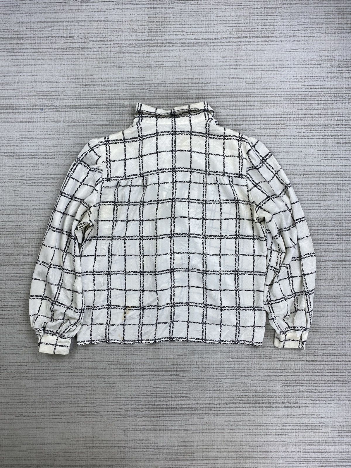 Givenchy × Vintage Vintage Givenchy Glamour Checkered Silk Blouse Size L / US 10 / IT 46 - 2 Thumbnail