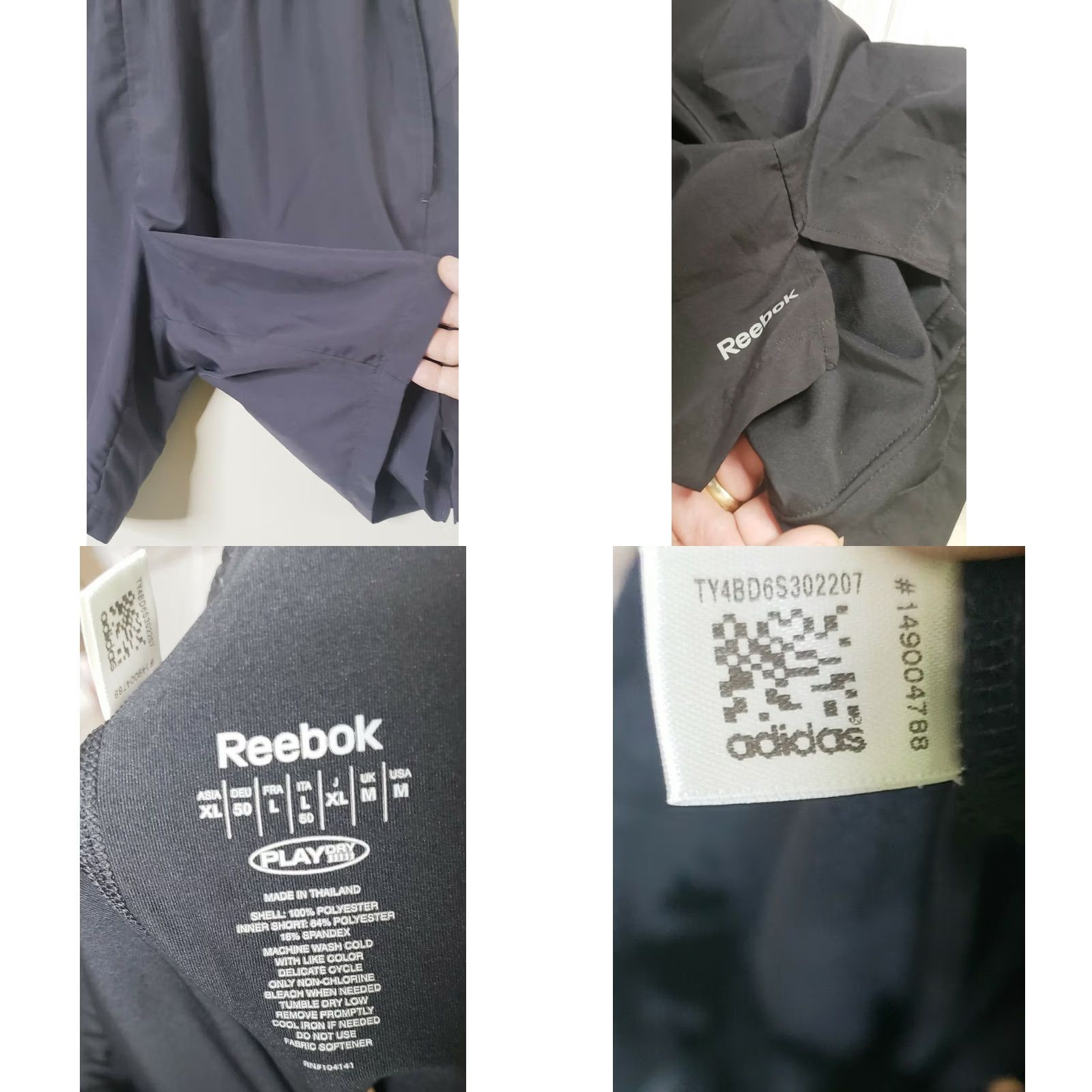 Reebok REEBOK Play Dry Athletic Workout Gym Shorts Men's M Gray Lined Leg Length Liner Size US 31 - 8 Thumbnail