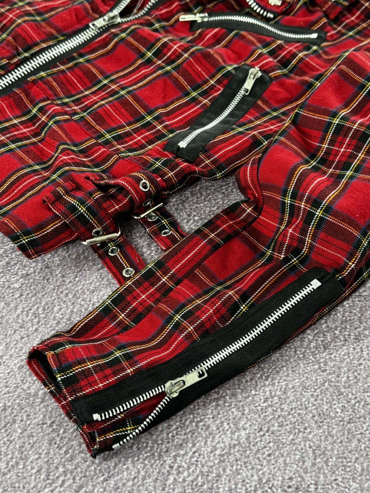 Japanese Brand Mercy Y2K Gothic Plaid Biker Checked Jacket Size M / US 6-8 / IT 42-44 - 10 Thumbnail