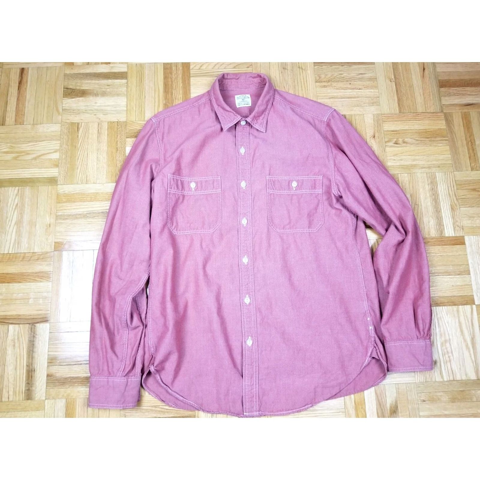 J.Crew VINTAGE J.CREW CHAMBRAY CHIN STRAP WORK SHIRT M SHIRT RED BUTTON 30' STYLE GUSSET Mens Size US M / EU 48-50 / 2 - 2 Thumbnail