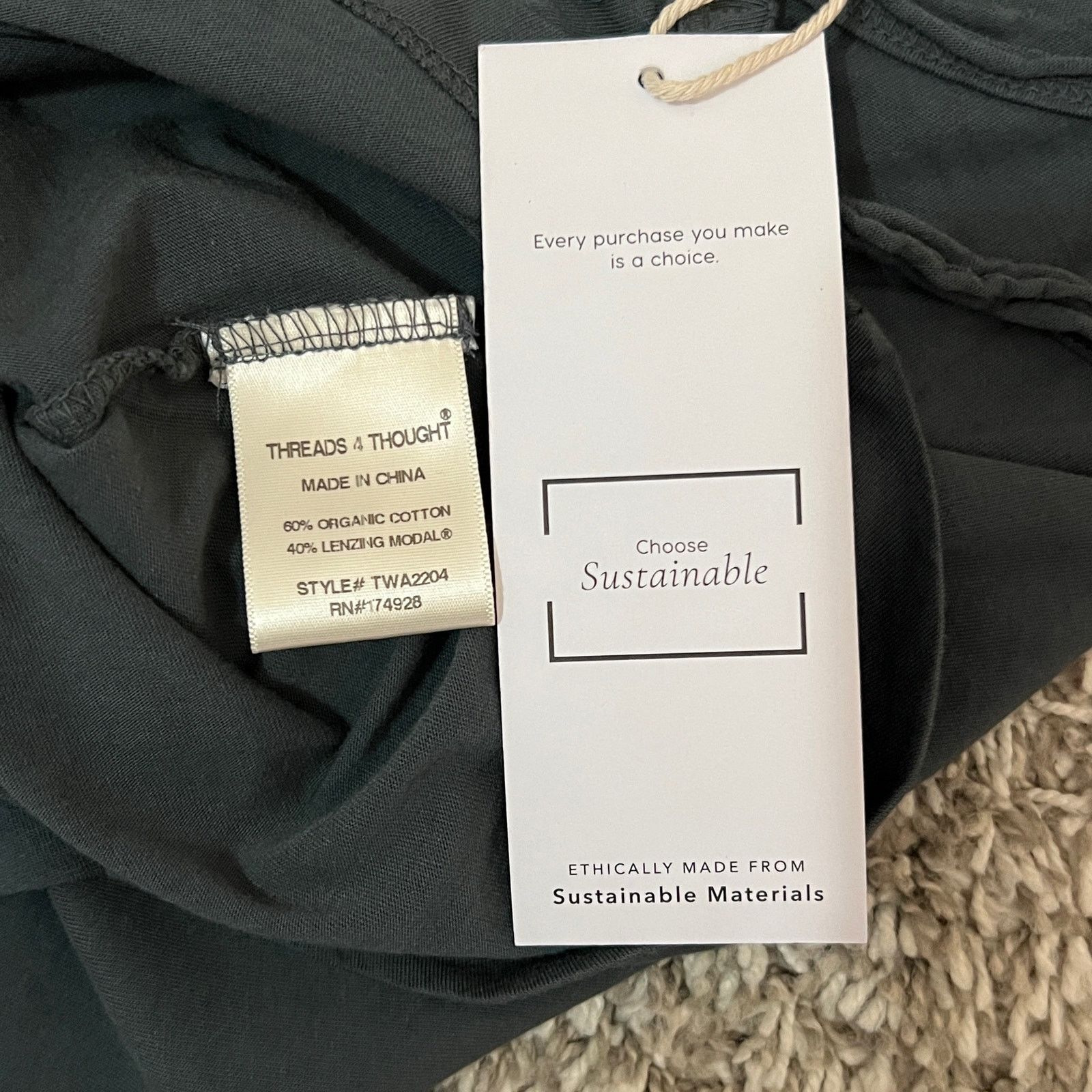 Threads 4 Thought T4T Namaste Tank - Racerback Raw Edge Soft Organic Cotton Size S / US 4 / IT 40 - 7 Thumbnail