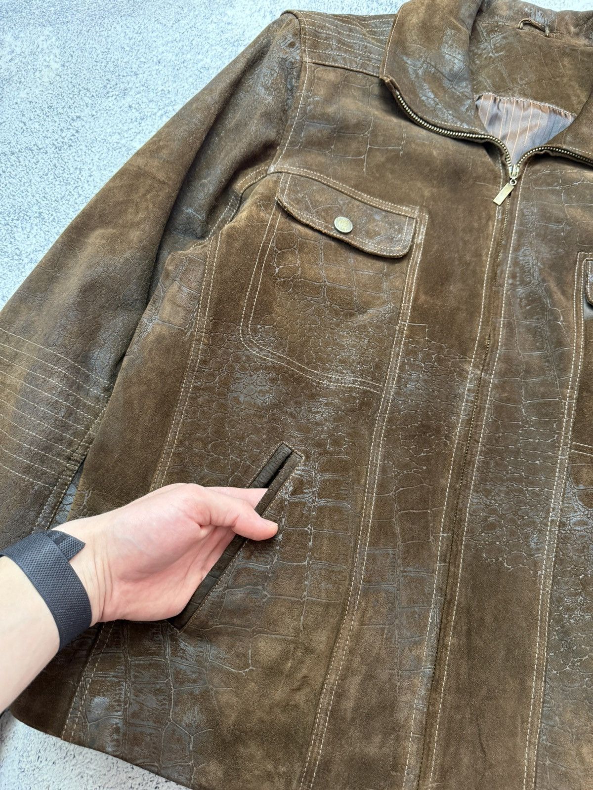 Leather Vintage Cowboy Avant Garde Y2K Brown Crazy Leather Jacket Size US L / EU 52-54 / 3 - 9 Thumbnail