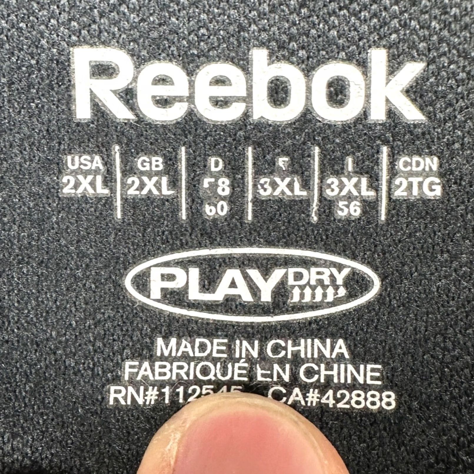 Reebok Reebok Play Dry Mens Full Zip Jacket 2XL Black Athletic Long Sleeve Pockets Logo Size US XXL / EU 58 / 5 - 4 Thumbnail