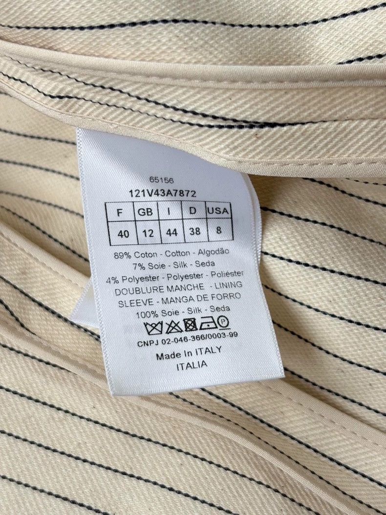 Dior Dior Cotton and mulberry silk white striped suit Size S / US 4 / IT 40 - 7 Thumbnail
