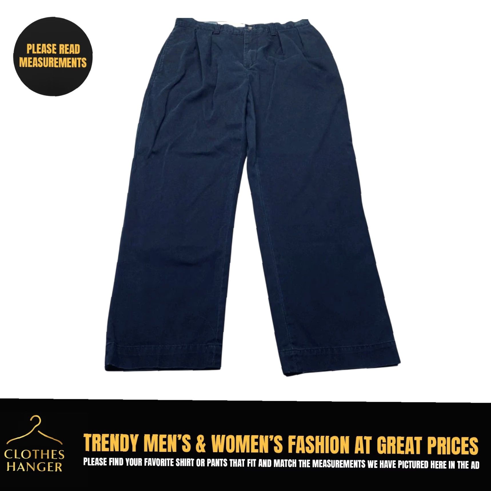 Polo Ralph Lauren Polo Ralph Lauren Ethan Pant Men's 33x30 Navy Cotton Pleated Preppy Classic 8381 Size US XS / EU 42 / 0 - 2 Thumbnail