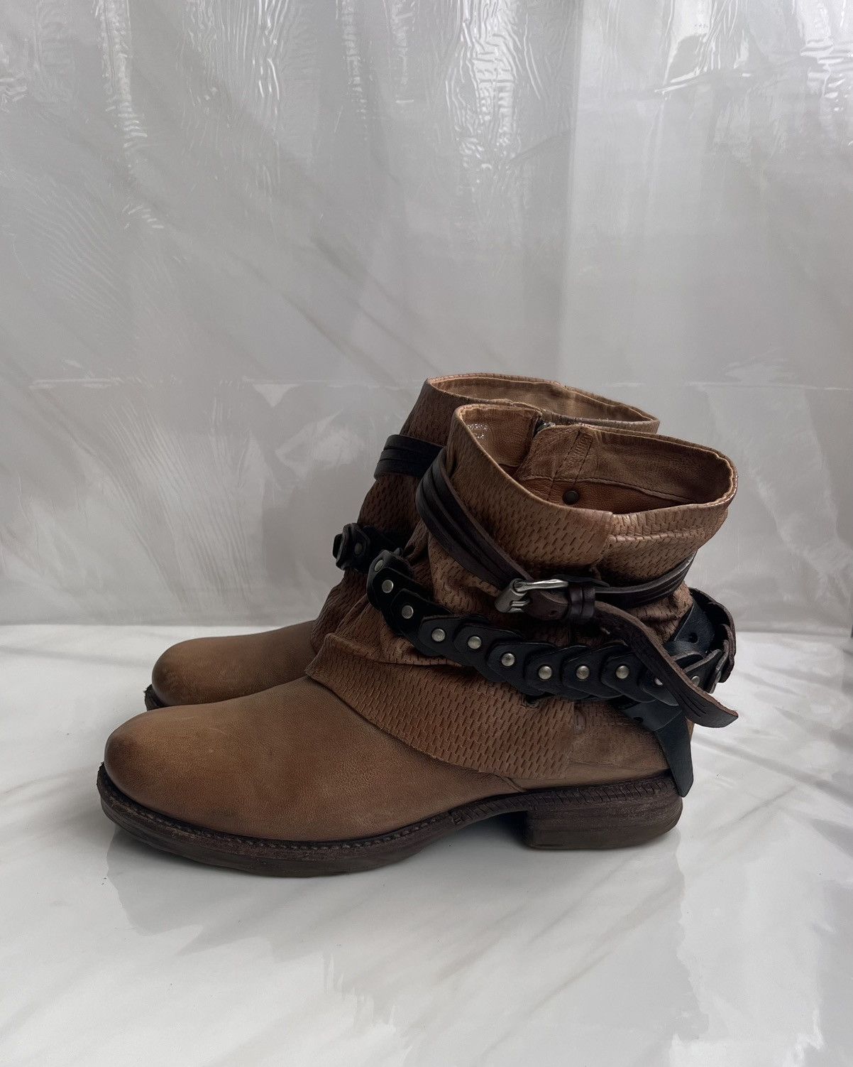 A.S.98 As 98 Airstep Zipper Boho Biker brown distressed boot Size US 8 / IT 38 - 5 Thumbnail