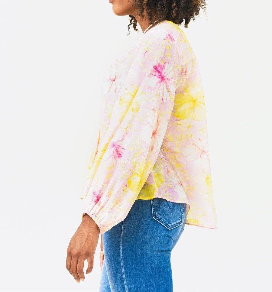 LoveShackFancy LoveShackFancy Blouse Floral Long Balloon Sleeve Button Up Size XS / US 0-2 / IT 36-38 - 4 Thumbnail