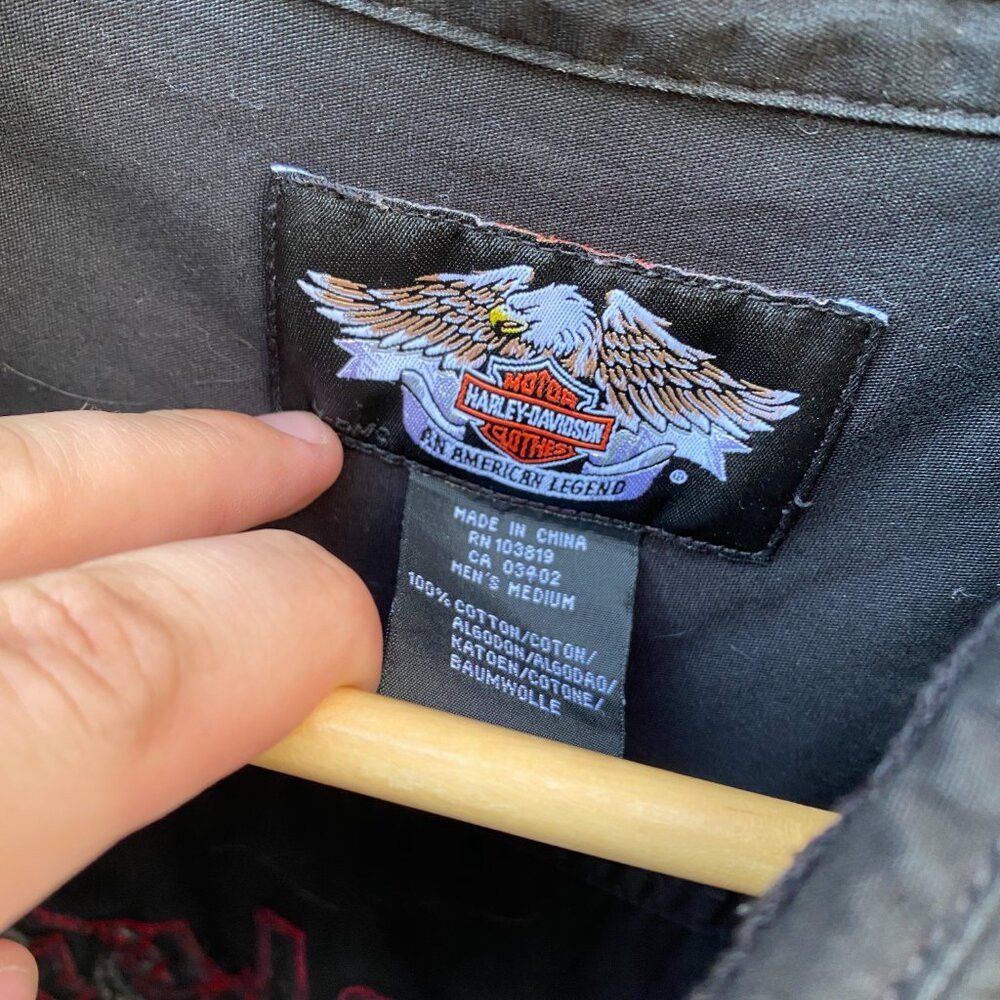 Harley Davidson × Vintage Vintage 90s Y2K Harley Davidson Embroidered Shirt Jacket Me Size US M / EU 48-50 / 2 - 3 Thumbnail