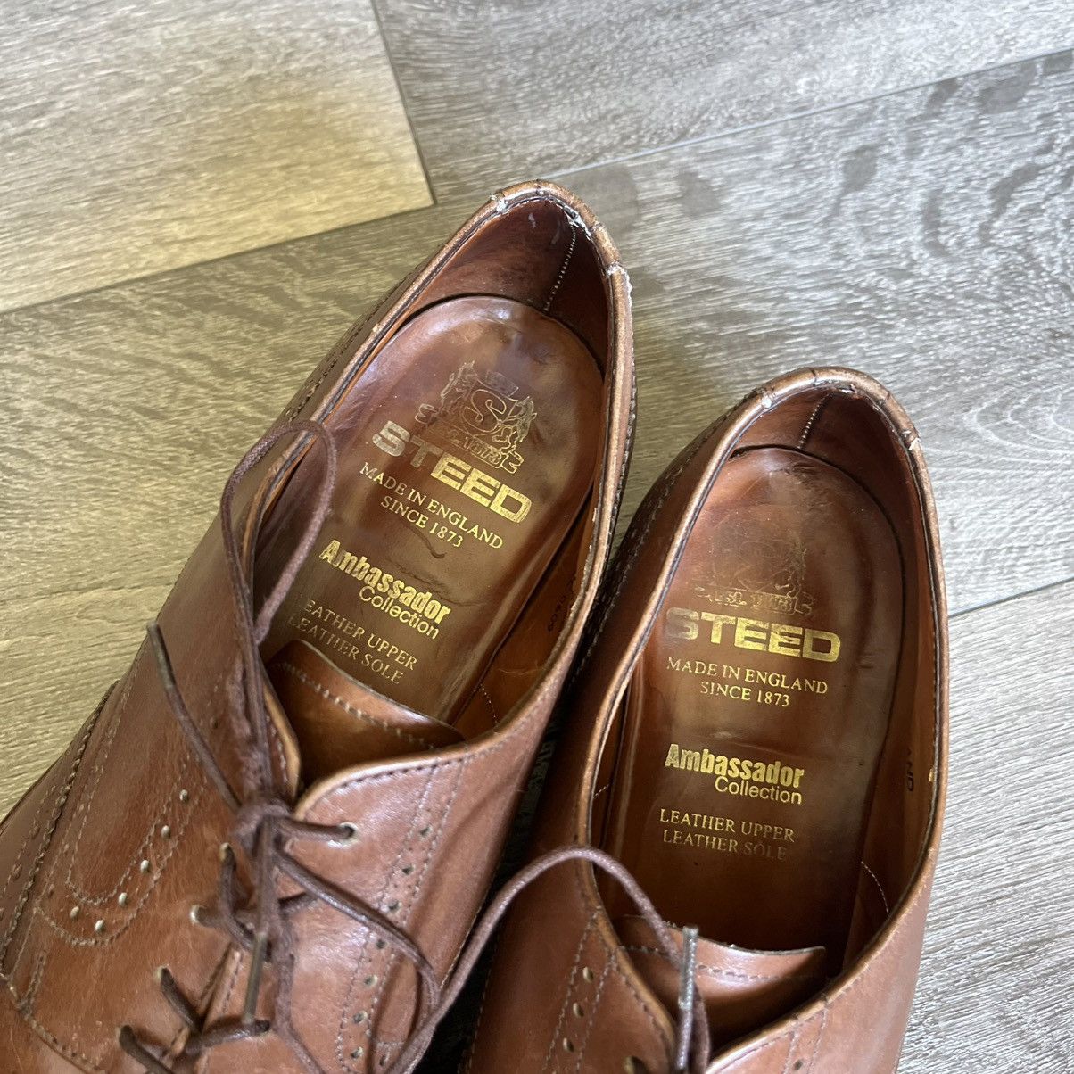 Vintage Vintage 1990s Steed Ambassador Leather Wingtip Loafers Shoes Size US 12 / EU 45 - 6 Thumbnail