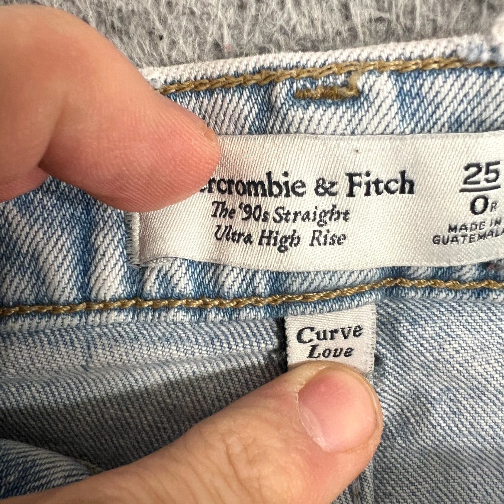 Abercrombie & Fitch Abercrombie & Fitch Jeans Women 0 25 Blue 90s Straight High Rise Denim Vintage No 5-Pocket Womens Wide Range of Seasons Size 25" / US 0 / IT 36 - 7 Thumbnail