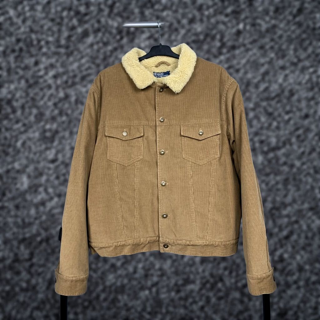 Polo Ralph Lauren Polo Ralph Lauren Jacket Sherpa Corduroy Vintage Mens XL Beige Size US XL / EU 56 / 4 - 1 Thumbnail