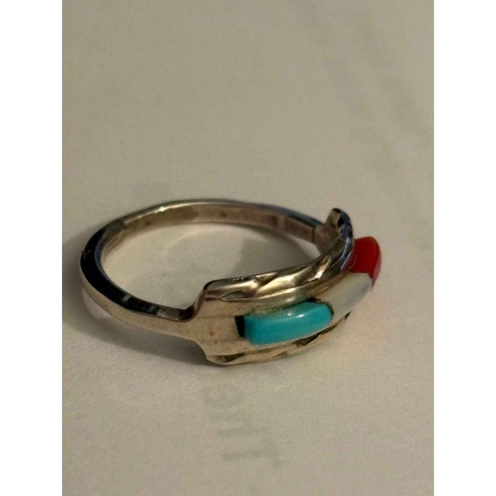 Other VTG Zuni Signed Gus & Lorie Panteah Sterling Ring Sz 5.25" Size ONE SIZE - 12 Thumbnail