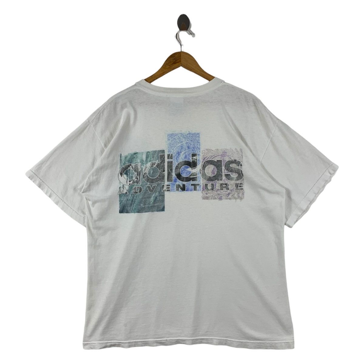 Adidas × Vintage Vintage 90s ADIDAS adventure white tee shirt Size US L / EU 52-54 / 3 - 1 Thumbnail