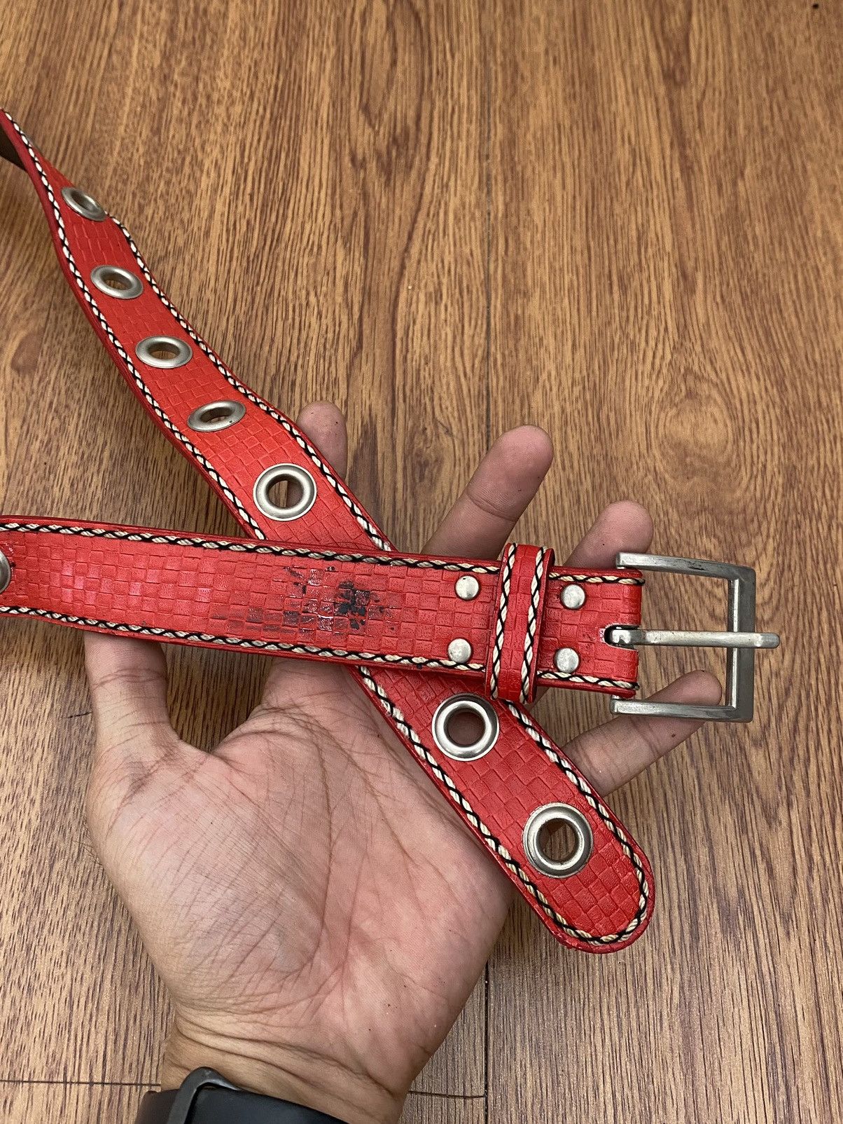 Japanese Brand × Vintage Red ringer belt Size ONE SIZE - 4 Thumbnail