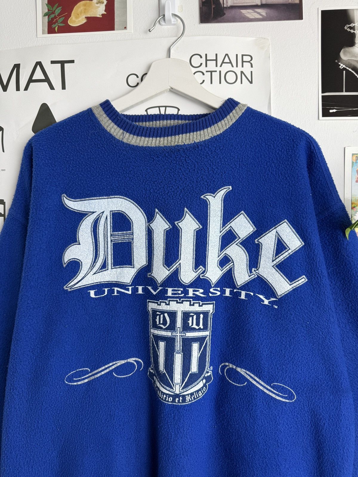 Vintage Vintage 90s Duke University big logo fleece sweatshirt L usa Size US L / EU 52-54 / 3 - 3 Thumbnail
