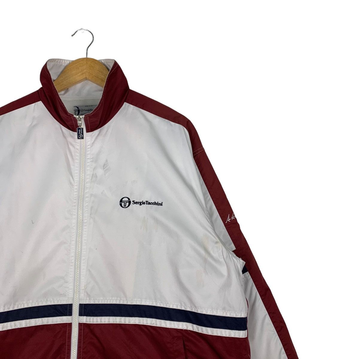 Sergio Tacchini SERGIO TACCHINI Red White Colorblock Light Jacket #1013-C45 Size US L / EU 52-54 / 3 - 5 Thumbnail