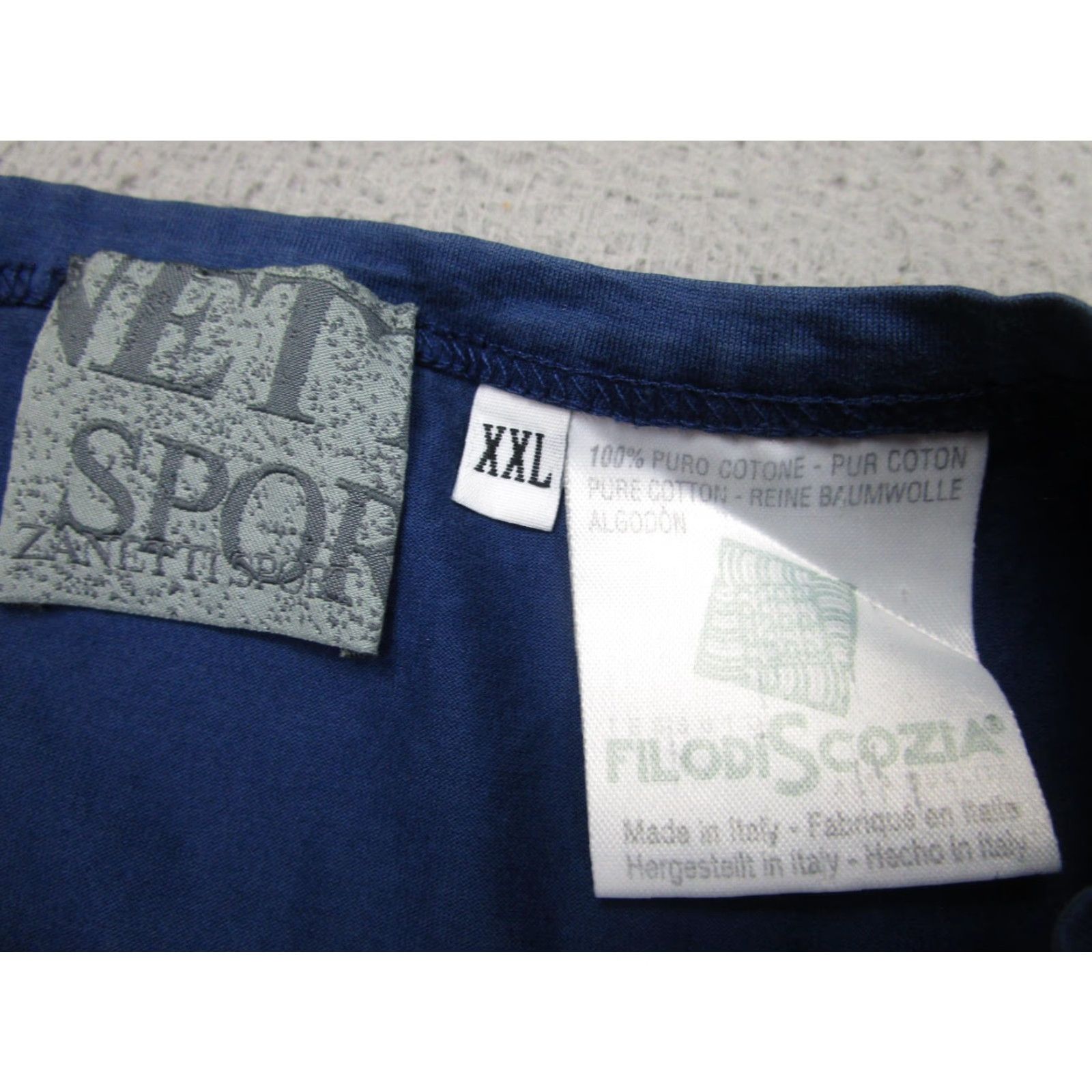 Vintage Zanetti Sport Shirt Mens 2XL Blue Crewneck Cotton Short Sleeve Made In Italy Filodiscozia Size US XXL / EU 58 / 5 - 7 Thumbnail