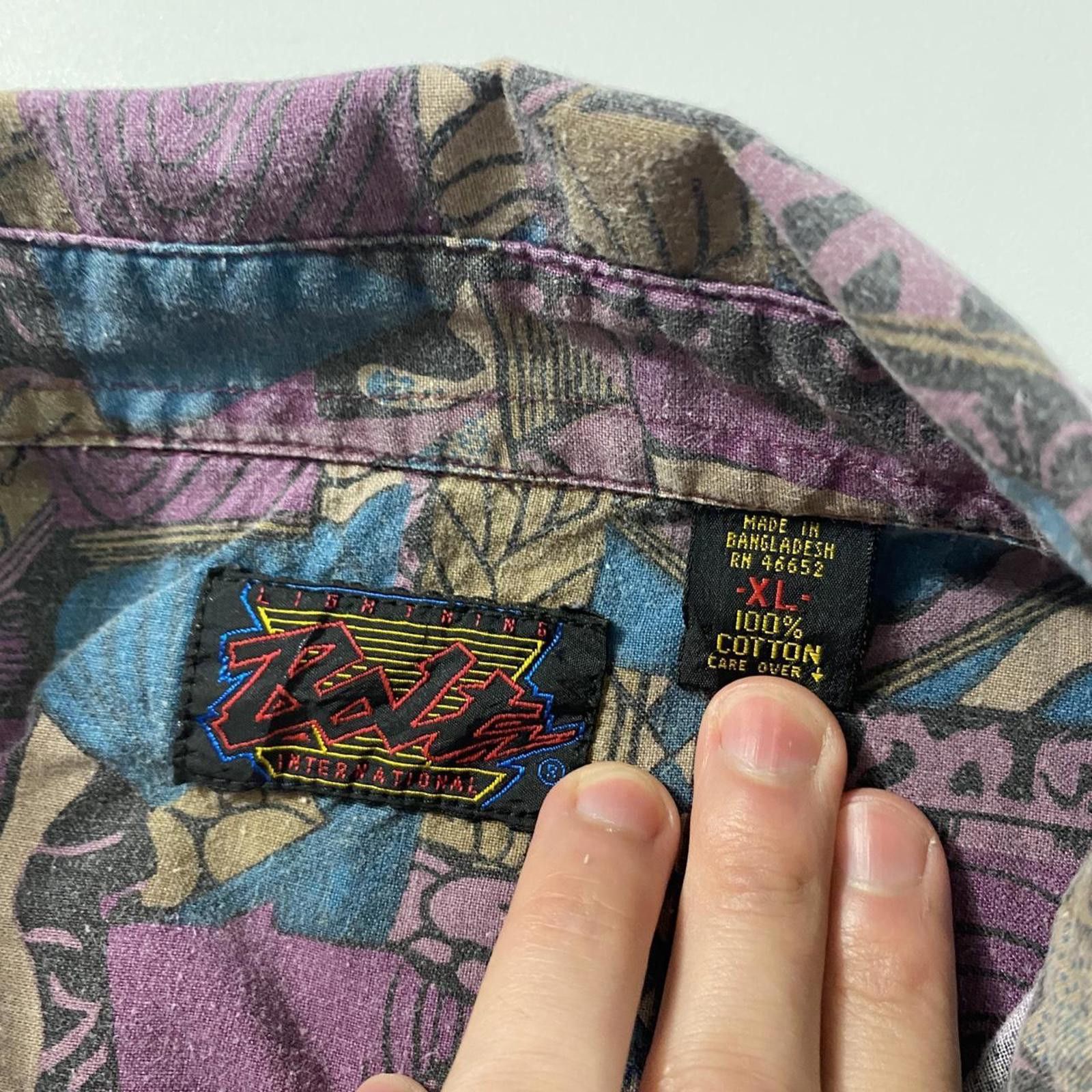 Vintage 80s vintage multi-coloured long sleeve Button Down Shirt Size US XL / EU 56 / 4 - 3 Thumbnail
