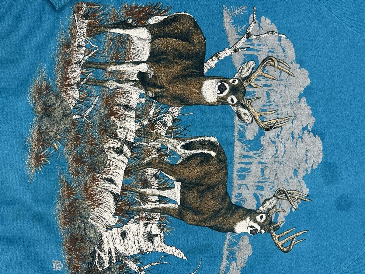 Jerzees Vintage 80s Deer Crewneck Sweatshirt Size US M / EU 48-50 / 2 - 2 Thumbnail