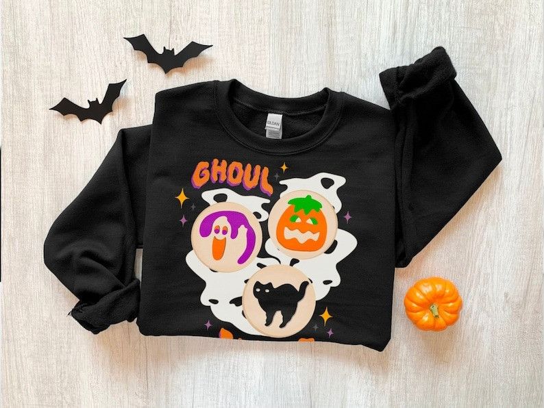 Designer Ghoul Dinner - Funny Halloween Cookie Sweater Size L / US 10 / IT 46 - 2 Thumbnail