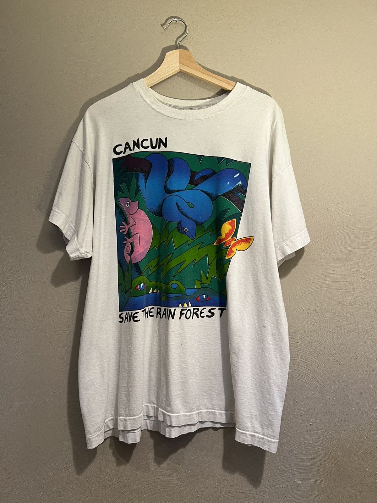 Vintage Cancun Save The Rain Forest Vintage tee Size US XL / EU 56 / 4 - 1 Thumbnail