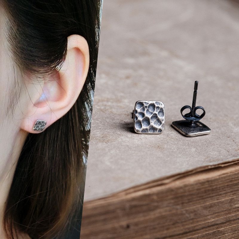 Jewelry Retro Earrings One Pairs Chrome Jewelry Size ONE SIZE - 4 Thumbnail