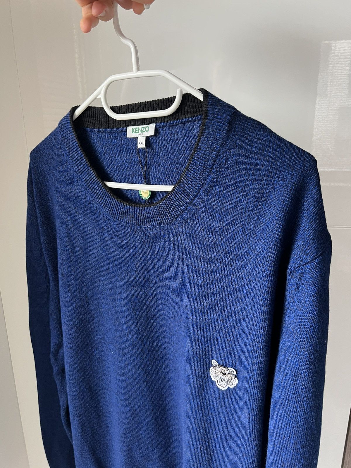 Kenzo Rare Wool Kenzo Embroidered Logo Luxuxry Blue Sweater Size US XXL / EU 58 / 5 - 2 Thumbnail