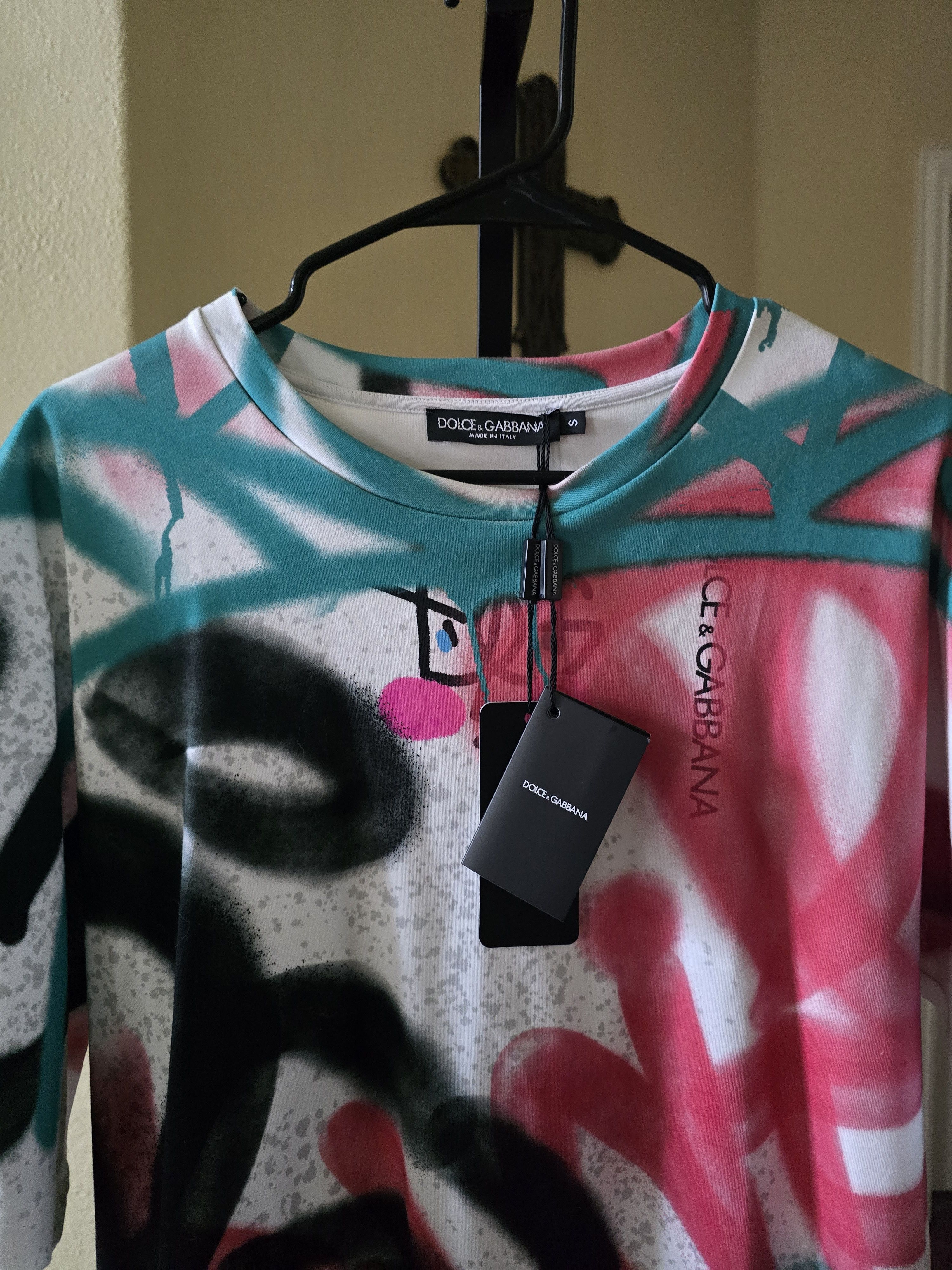 Dolce & Gabbana Dolce & Gabbana Multicolor Graffiti Print Tee - Size S Size US S / EU 44-46 / 1 - 6 Thumbnail
