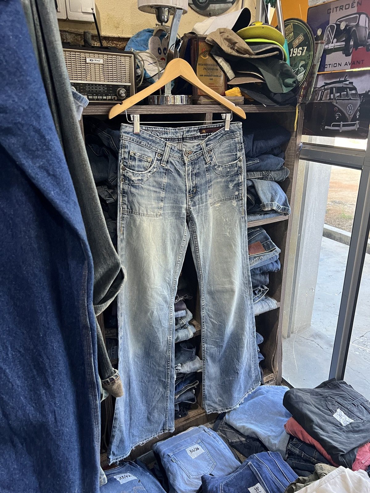 Japanese Brand 🔥Brappers Wide Leg Distressed Denim Size 31" - 3 Thumbnail