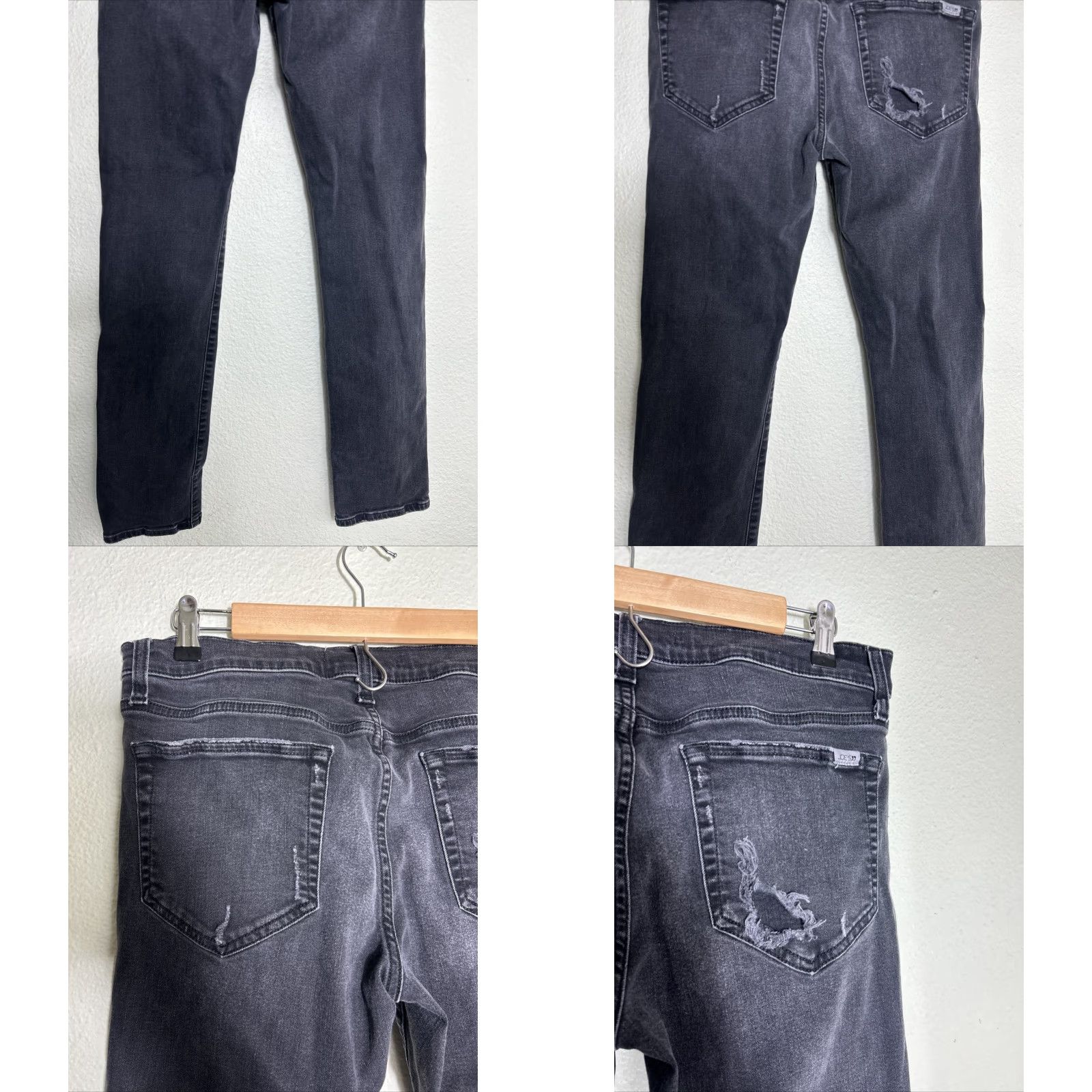 Vintage Joe's Jeans Men Slim Fit Kinetic Jeans Gabin Black 33x32 Distressed Straight 33 Mens Gy Body? Size US 33 - 8 Thumbnail