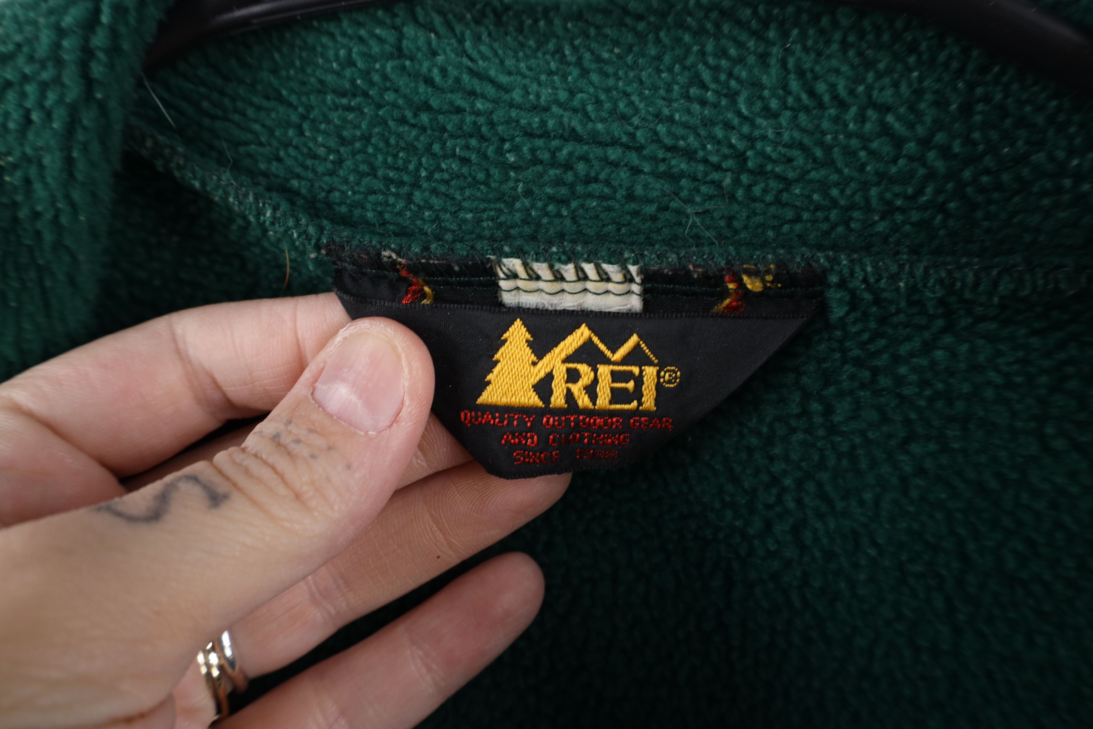Rei × Vintage Vintage 90s REI Blank Full Zip Fleece Jacket Green USA Size US S / EU 44-46 / 1 - 9 Thumbnail