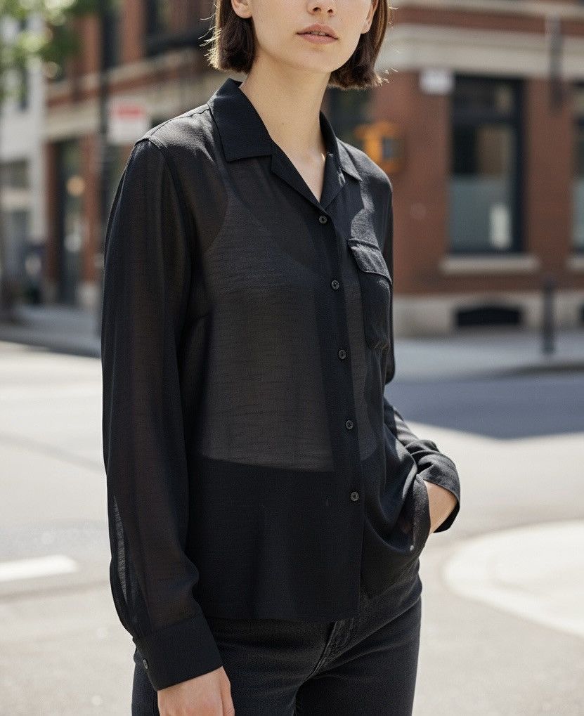 Yohji Yamamoto TAX FREE 🇺🇸 yohji yamamoto costume d’homme sheer camp shirt Size US S / EU 44-46 / 1 - 2 Thumbnail