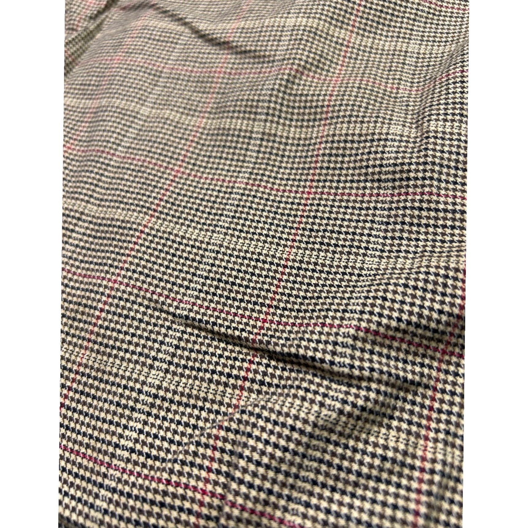 Gap VINTAGE Gap Stretch Womens 14 Brown Houndstooth Wide-Leg Cuffed Trousers Size 36" / US 14 / IT 50 - 3 Thumbnail