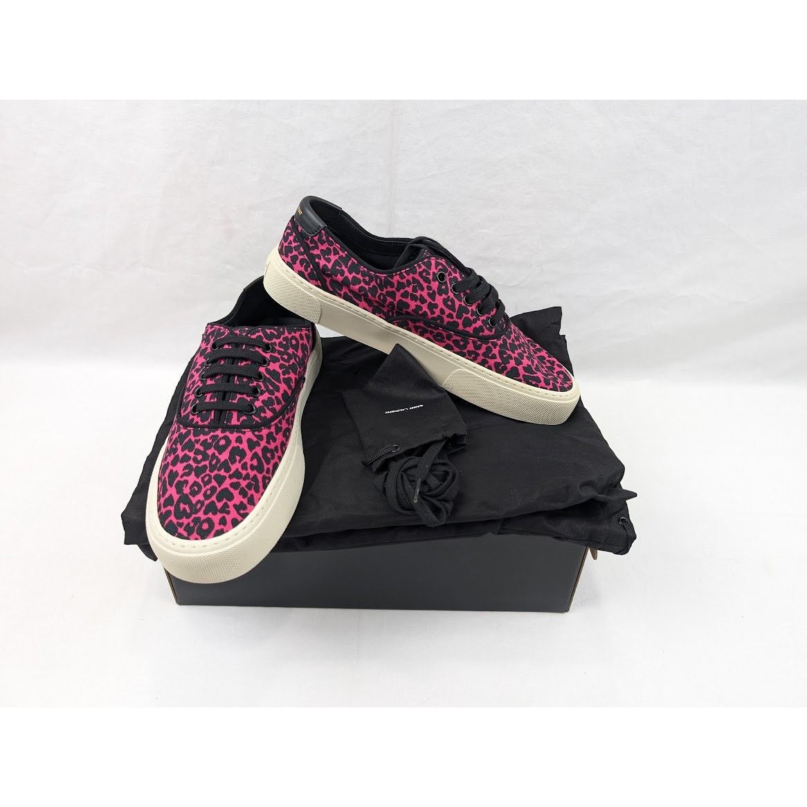 Saint Laurent Paris o1rshd1 Women's Venice Low Top SL Sneakers in Fuxia Nero Size US 10 / IT 40 - 20 Thumbnail