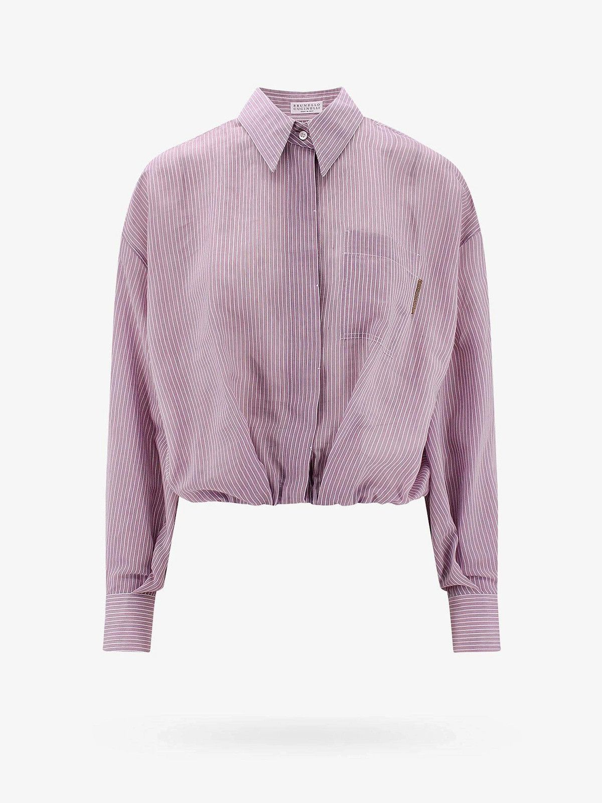 Brunello Cucinelli o1y0725 Striped Shirt in Lilac/White Size XXL / US 16-18 / IT 52-54 - 1 Thumbnail
