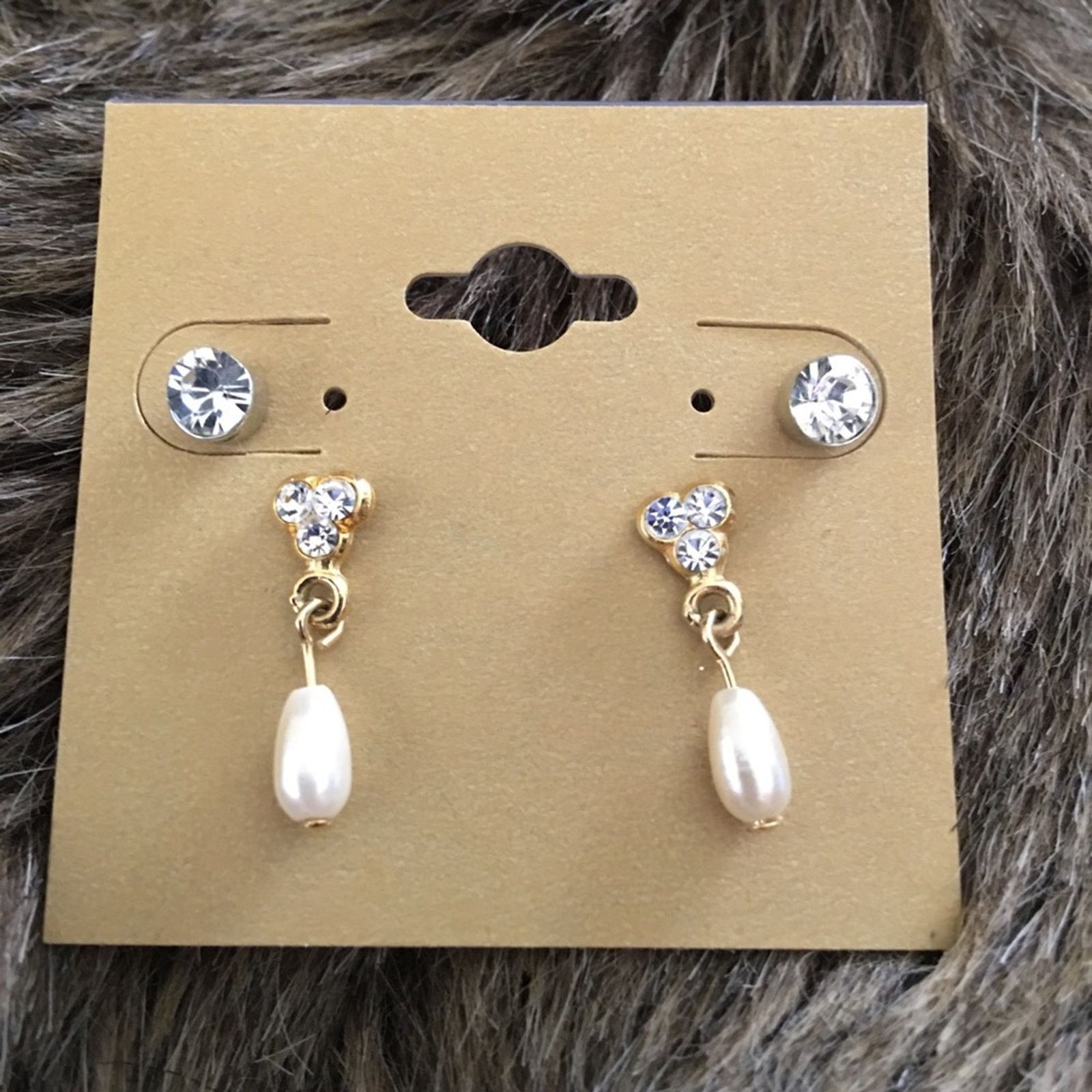 Vintage Vintage set of two pairs elegant style earrings Size ONE SIZE - 2 Thumbnail