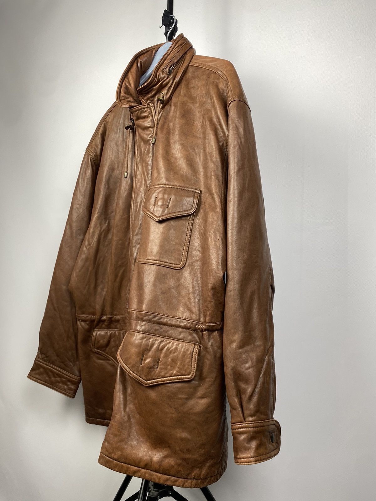 Japanese Brand × Leather Vintage Crazy Leonardo Japanese Real Leather Coat Jacket Size US L / EU 52-54 / 3 - 4 Thumbnail
