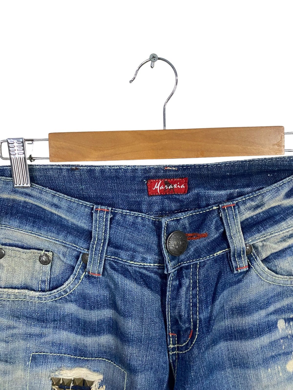 Japanese Brand Maraxia japanase brand distressed denim very rare Size US 31 - 8 Thumbnail